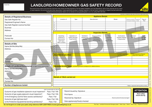 Landlord Gas Safety Certificate